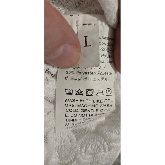 Boho Cottagecore Lace Crop Top Floral Sheer Romantic Coquette Tank LARGE - Picture 6 of 8